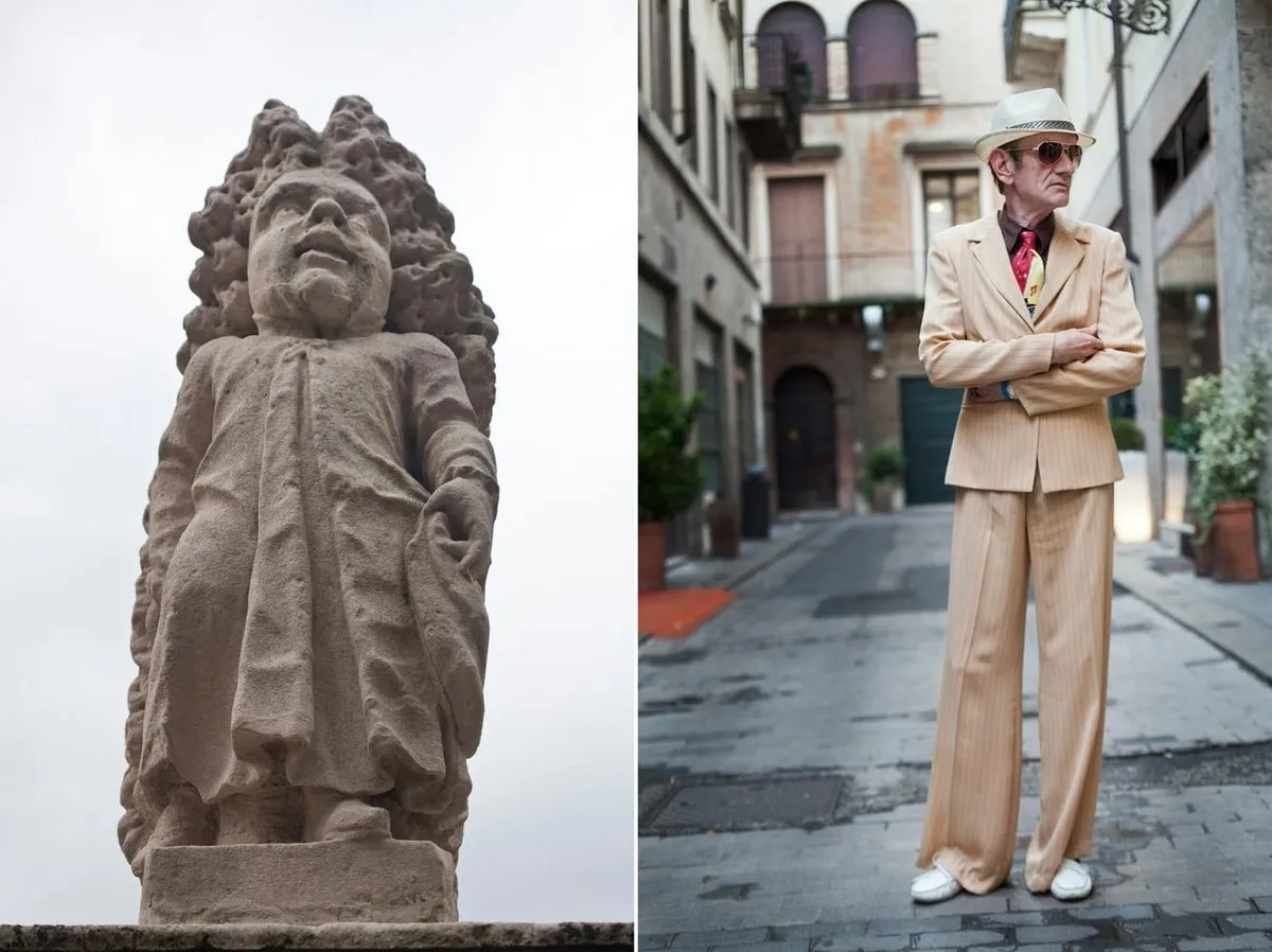Statua con uomo in piedi - Fotografia di Enrico Fantoni