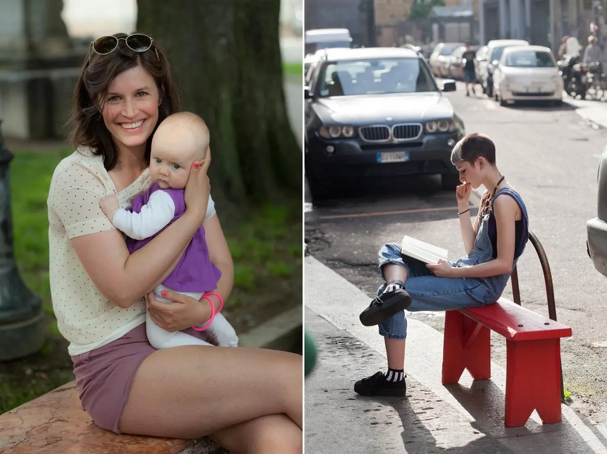 Persone sedute con bambino - Fotografia di Enrico Fantoni